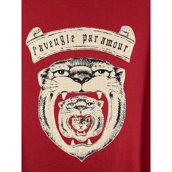 Authenticated Gucci Red L Aveugle Par Amour Tiger T Shirt Size Large - Picture 3 of 16